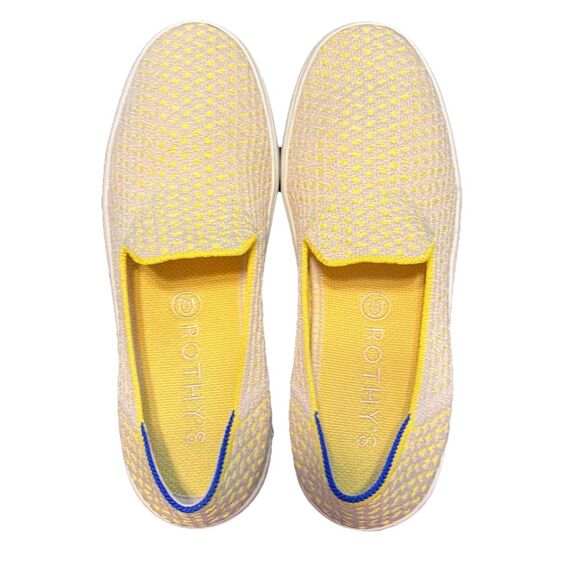 Rothy’s Original Slip On Sneaker Sunshine Honeycomb Yellow Retired Womens Size 7 - Picture 2 of 15